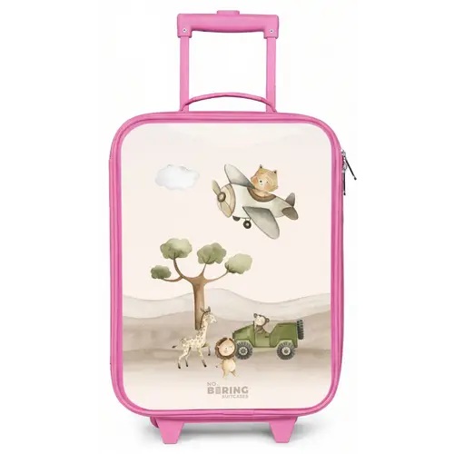Dieren op safari Kinderkoffer - Roze klein -zz3dotto