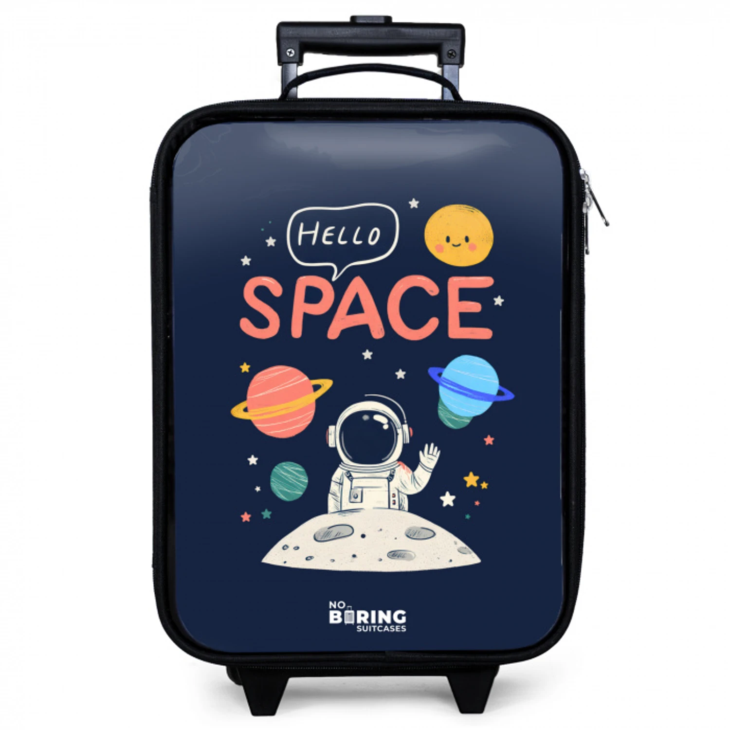 Astronaut - Quote - Planeten - Sterren Kinderkoffer - Zwart klein -zzz_website3d