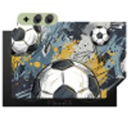 Voetbal - Abstract - Sport - Kleurrijk Inductie beschemer met haakjes klein -3d
