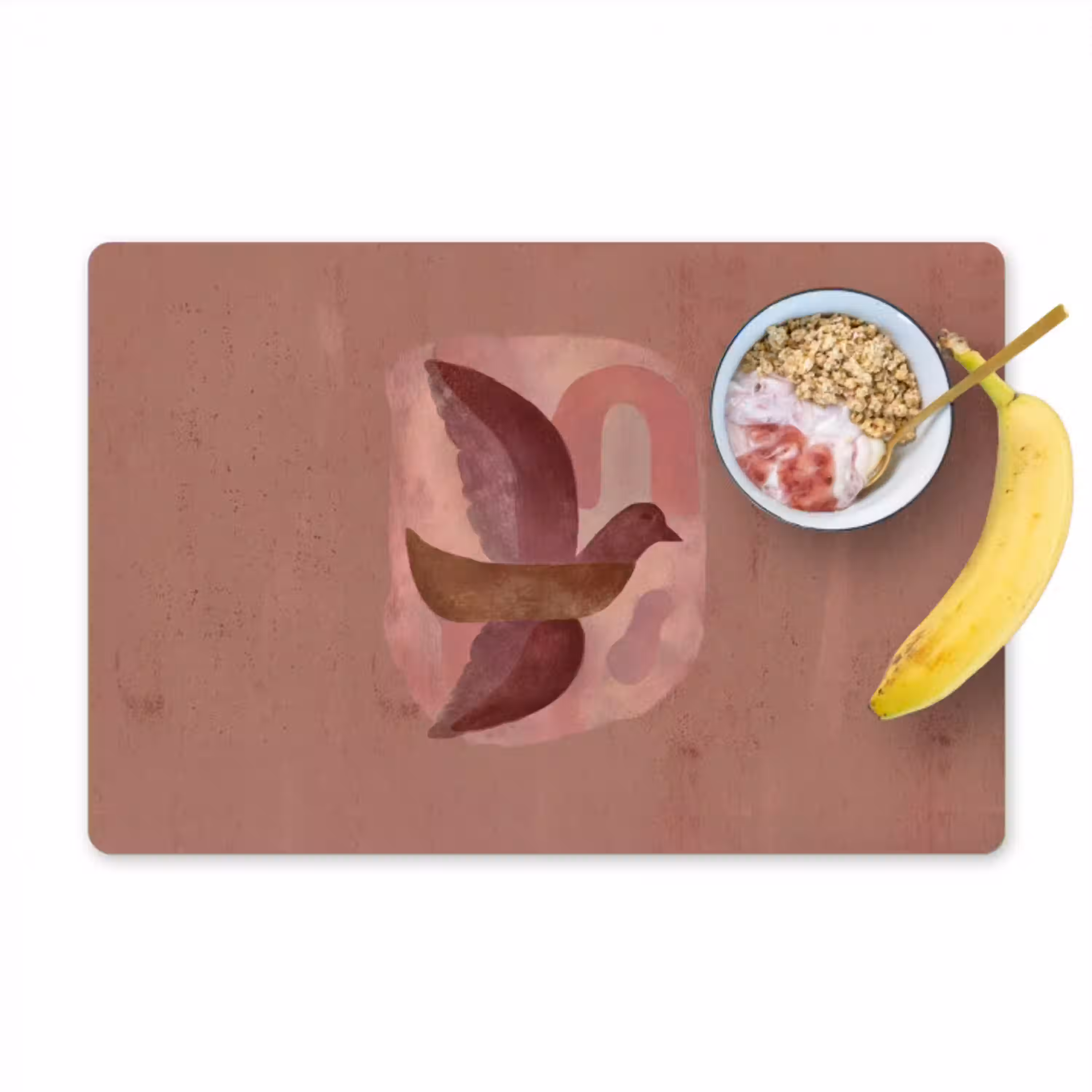 Illustratie - Vogels - Abstract - Roze Placemat vinyl groot -zzzproduct_Kitchenyeah-website
