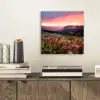 Bloemen - Bergen - Landschap - Nacht - Lucht - Roze aluminium wit klein -sfeer1