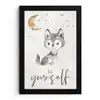 Spreuken - Wolf - Be yourself - Kinderen - Jongens - Meisjes - Waterverf fotolijst zwart zonder passe partout klein -3d