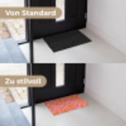 Patroon - Roze - Oranje - Abstract - Modern Deurmat klein -voor-na_DE