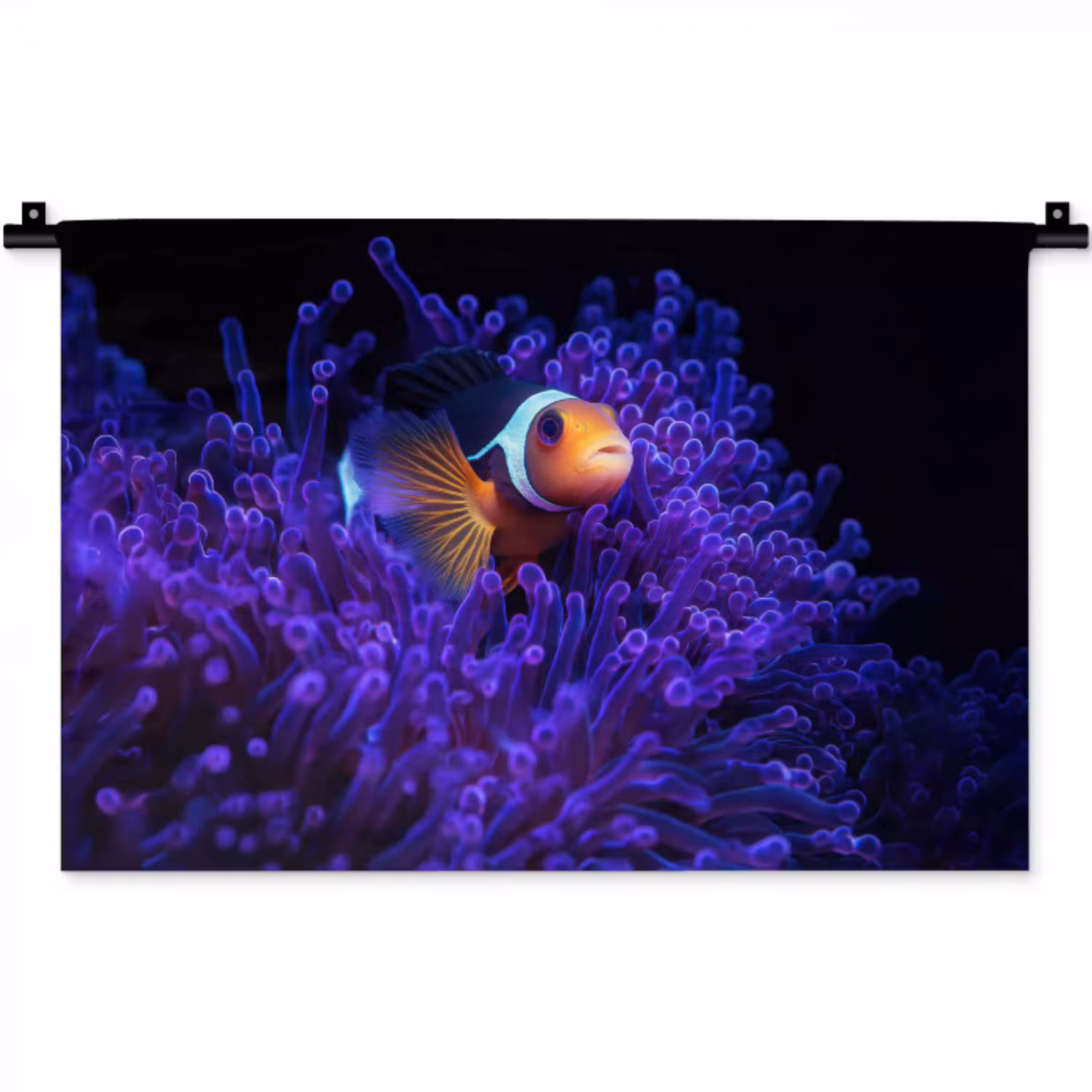 Koraal - Vis - Oranje - Zee Wandkleed katoen klein -zz3d