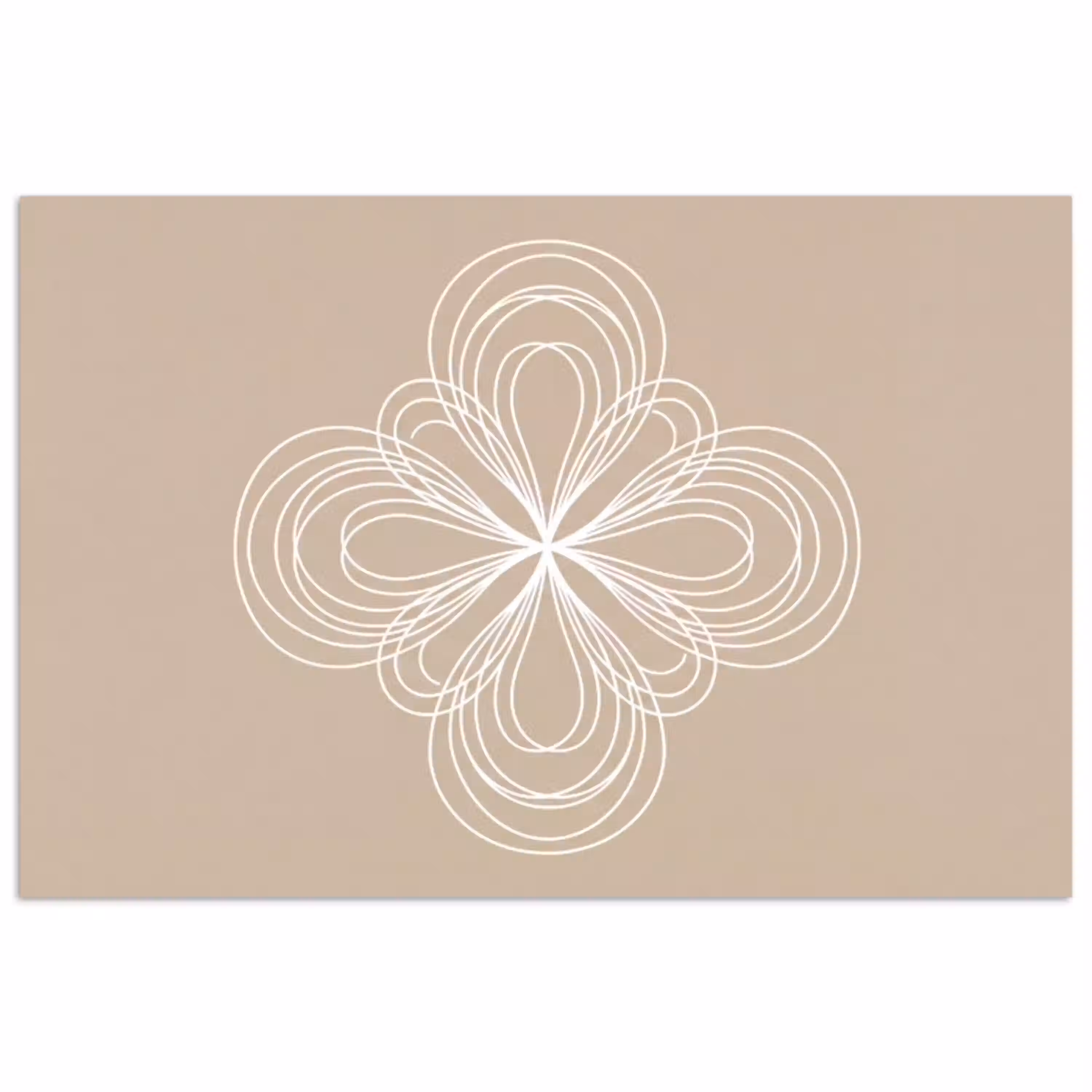 Patroon - Lijnen - Abstract - Minimalistisch - Beige poster papier klein -3d