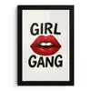 Lip - Girl - Rood - Letters fotolijst zwart zonder passe partout klein -3d