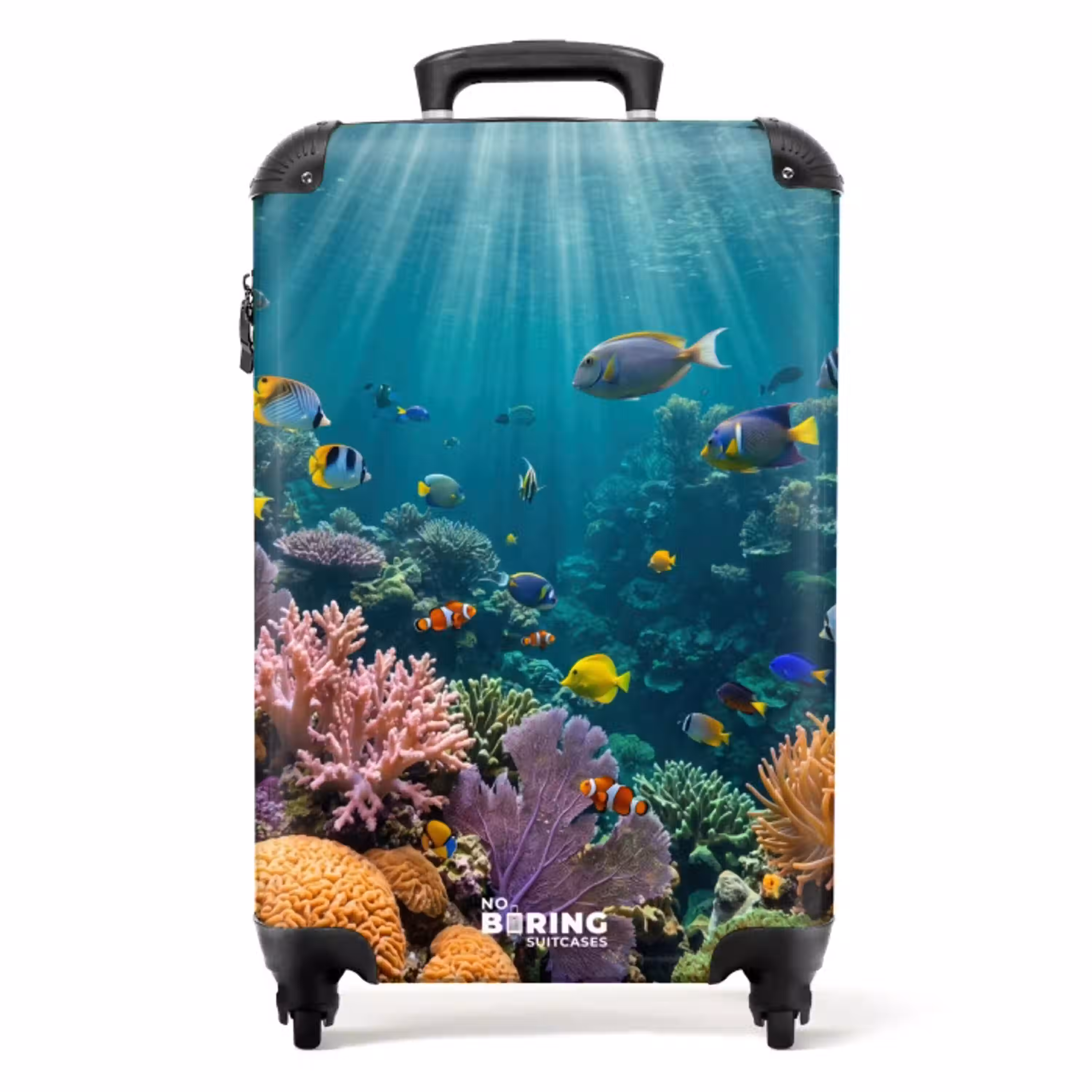 Vis - Koraal - Oceaan - Natuur - Kleurrijk NBS - Handbagage koffer - Volwassenen Unisex middel -productfoto_recht