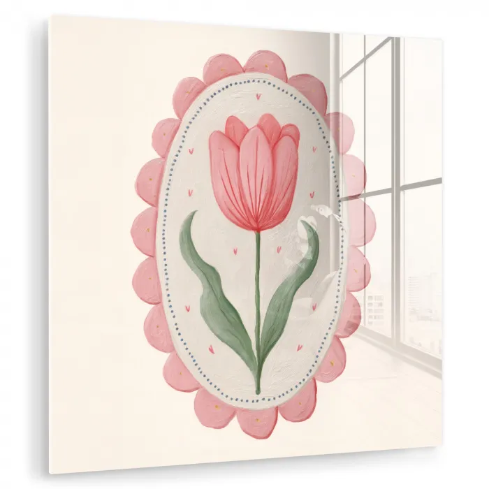 Tulp - Lijst - Ovaal - Illustratie plexiglas 5mm klein -zzzproduct_nieuw