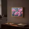Bloem - Bloesems - Roze - Abstract Light Box met batterij (Wandlamp) middel -sfeer1