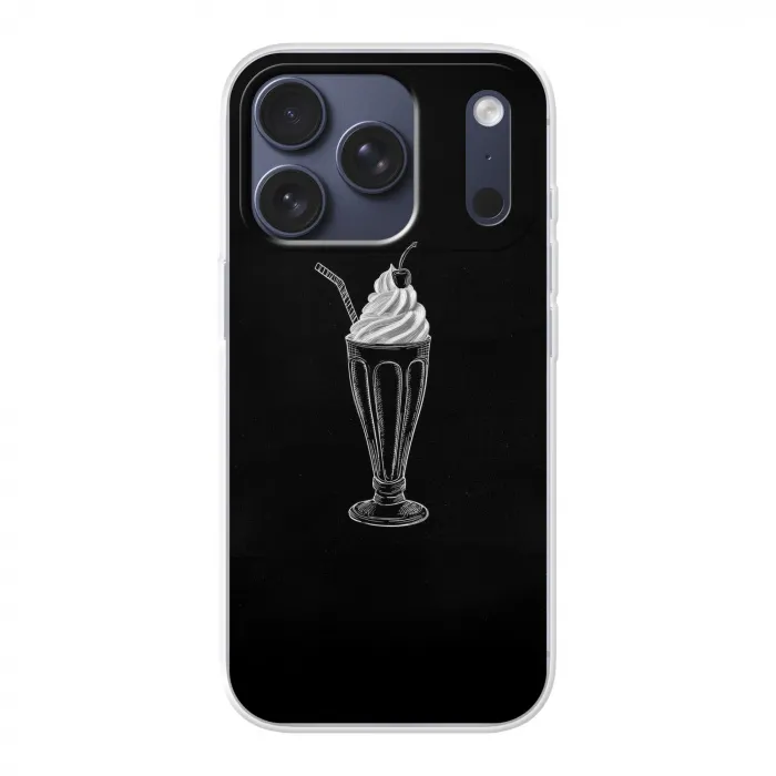Ijscoupe - Kers - Krijtstijl - Slagroom Telefoonhoesje iPhone 17 Pro klein -3d