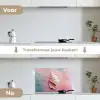 Schelp - Pastel - Pink keuken achterwand spatscherm klein -voor_na_NL