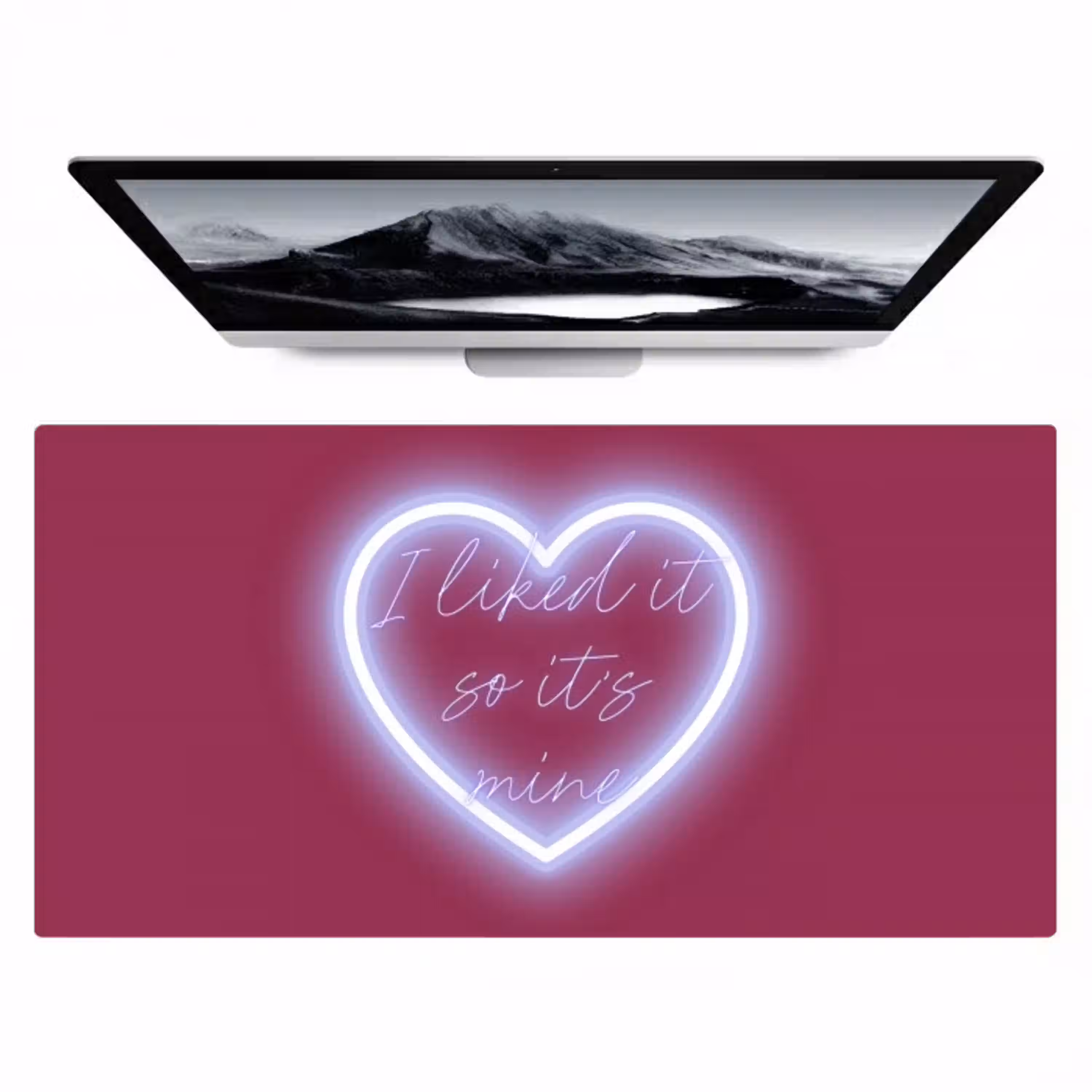 I liked it so it's mine - Neon hart - Roze Muismat XXL klein -zzz3d