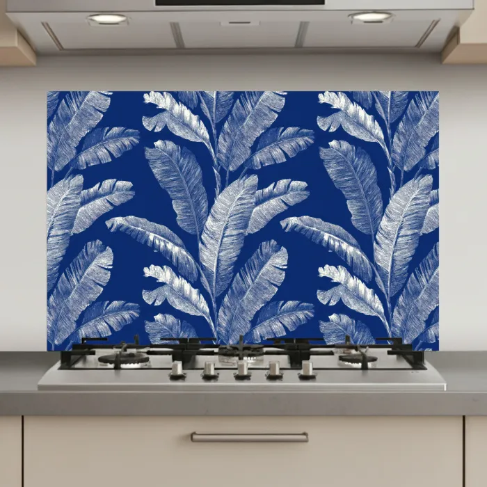 Blad - Palm - Blauw keuken achterwand spatscherm klein 900 -3d_website