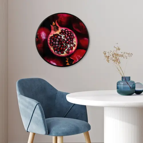 Granaatappel - Rood - Fruit Fotolijst rond zonder passe partout klein -sfeer2