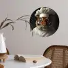 Tijger - Kokskleding - Bruin Wandcirkel behangsticker klein -sfeer3