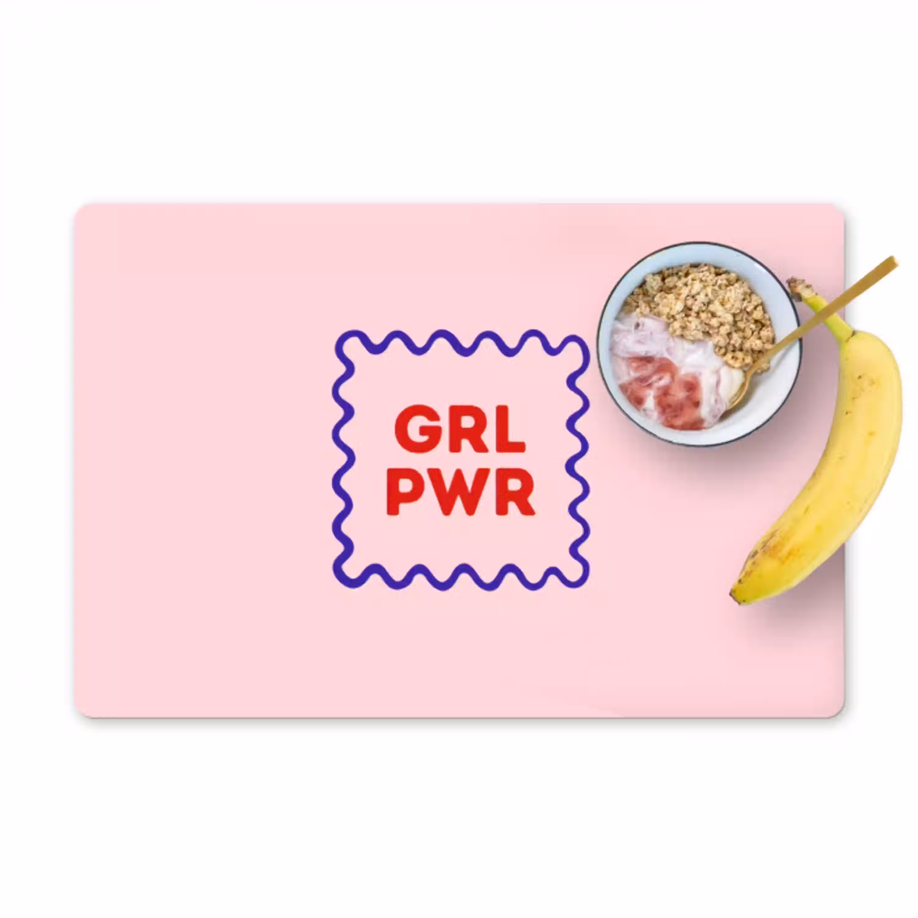 Grl pwr - Roze - Kader Placemat vinyl groot -zzzproduct_Kitchenyeah-website