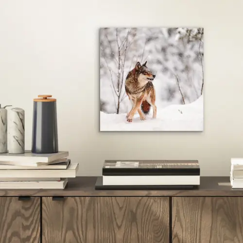 Wolf - Winter - Sneeuw - Natuur - Dieren aluminium wit klein -sfeer1