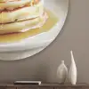 Pannenkoeken - Banaan - Siroop - Wit - Beige Akoestische PET Vilt - Rond klein -sfeer5_closeup