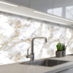 Gouden aders - Marmer - Wit keuken achterwand 2 middel 871 -3d_schuin