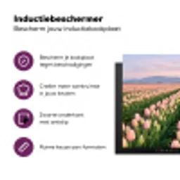 Tulpen - Landschap - Roze Inductie beschermer vinyl 3mm klein -zzzzzzz-cc-usp