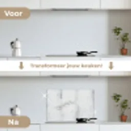 Beton - Grijs - Wit keuken achterwand spatscherm klein -voor_na_NL