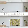 Groen - Retro - Hartjes - Patroon keuken achterwand spatscherm klein 900 -voor_na_NL