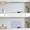 Golven - Paars - Mint - Groen keuken achterwand spatscherm klein 900 -voor_na_NL
