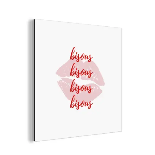 Bisous - Lip - Wit - Rood aluminium wit klein -3d