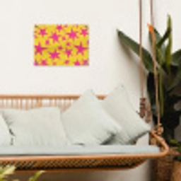 Sterren - Patroon - Roze - Geel tuinposter los doek klein 239 -sfeer7