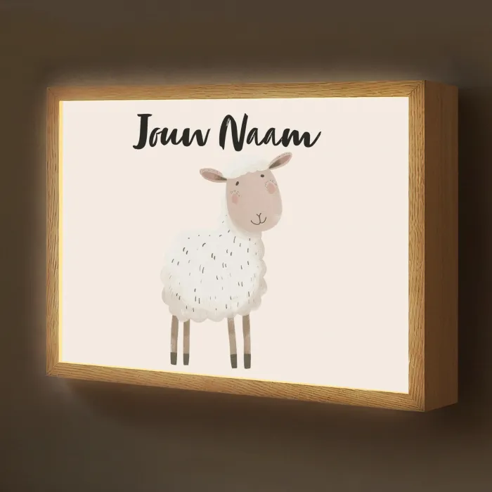 Schaap - Boerderij dier - Dieren Light Box met batterij (Wandlamp kind) middel -z3d_website