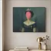 Kroon - Roze druipend verf - Portret Textielframe - compleet frame klein -sfeer2