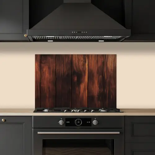 Hout - Planken - Vintage - Donkerbruin keuken achterwand spatscherm klein -sfeer1