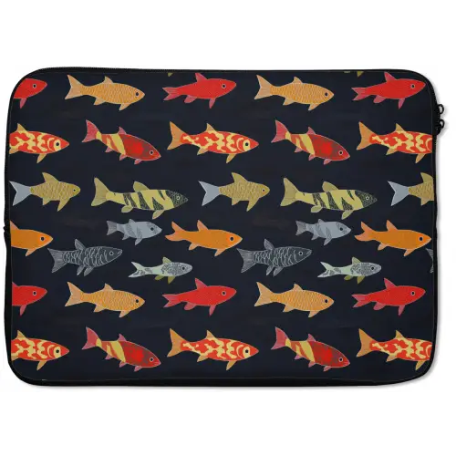 Vissen - Patroon - Kleurrijk laptophoes neopreen klein 279 -zkaufland3dotto