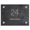 Donker steen - Klassiek Naambord Rechthoek middel -3d