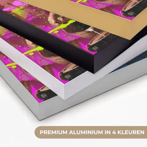 Melkmeisje - Johannes Vermeer - Neon Textielframe zwart klein -USP_kleurenNL