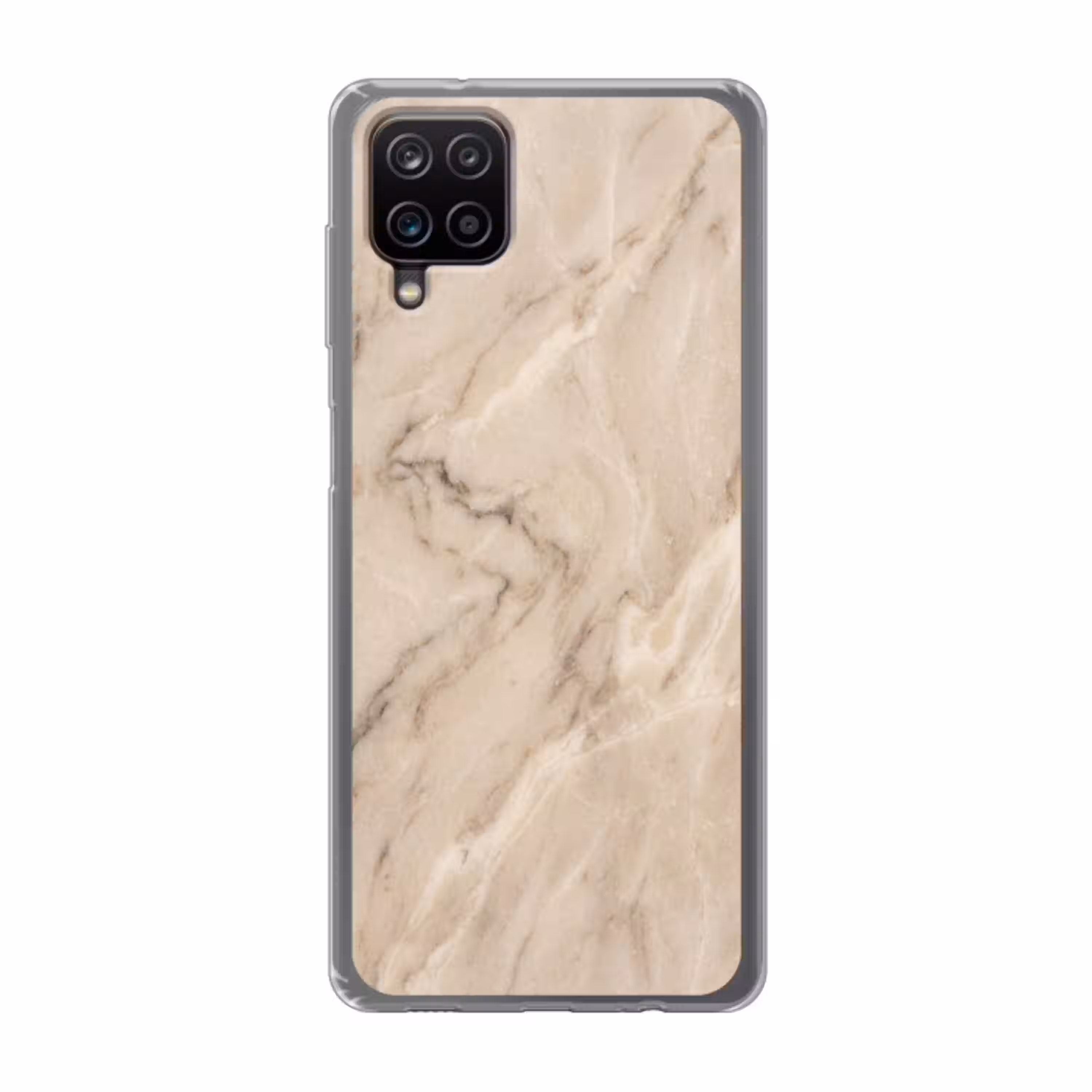 Marmer - Patroon - Abstract - Modern - Beige Telefoonhoesje Samsung Galaxy A12 klein -3d