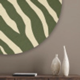 Zebra - Patroon - Groen Akoestische PET Vilt - Rond klein 838 -sfeer5_closeup
