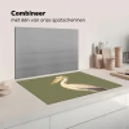 Pelikaan - Wit - Vogel - Klassiek - Natuur Inductie beschermer vinyl 3mm klein -wsfeer7_website