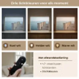 Houten steiger - Helderblauwe lucht Light Box met batterij (Wandlamp) middel -USP_lichtkleurNL