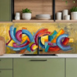 Abstract - Cirkels - Schilderij - Kleurrijk - Dynamisch keuken achterwand 2 middel -sfeer3
