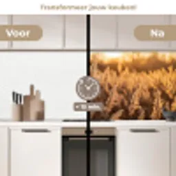Rietpluimen - Gras - Zonsondergang - Goud - Serene keuken achterwand 2 middel -voor-na2_NL