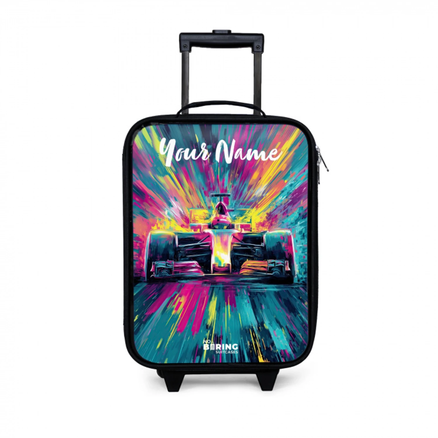 Raceauto - Abstract - Strepen - Blauw Kinderkoffer - Zwart klein -3d