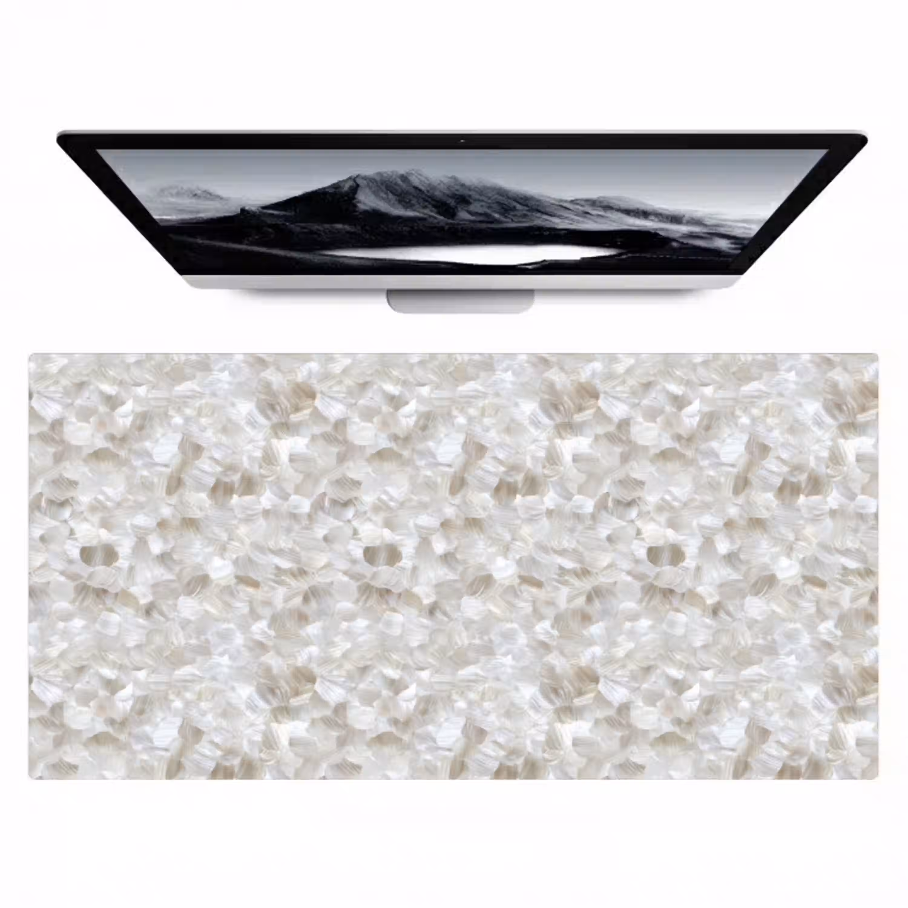 Wit - Penseelstreken - Reliëfeffect Muismat XXL klein 681 -zzz3d