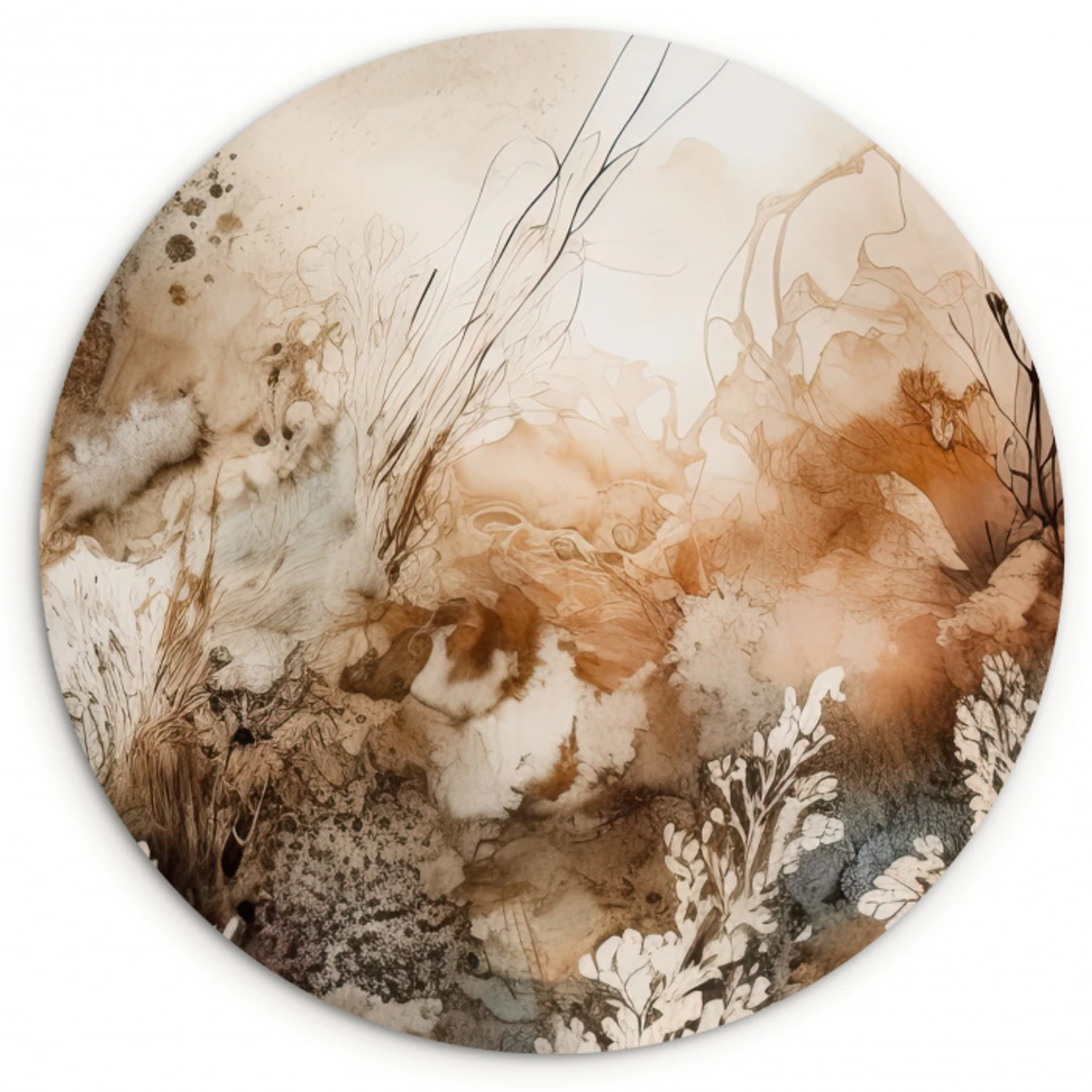 Aquarel Aardsymfonie KitchenYeah - Keuken - Wandcirkel Forex klein -3d
