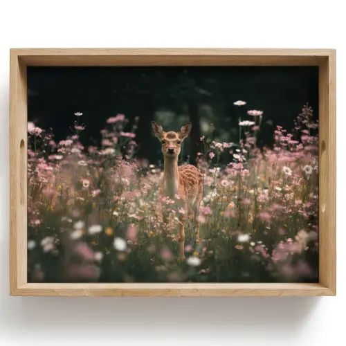 Hert - Wilde bloemen - Bos Dienblad Rechthoek middel -z3d_shopping