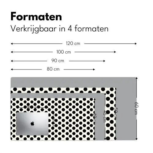 Klassiek - Stippen - Zwart Muismat XXL klein 681 -sfeer5
