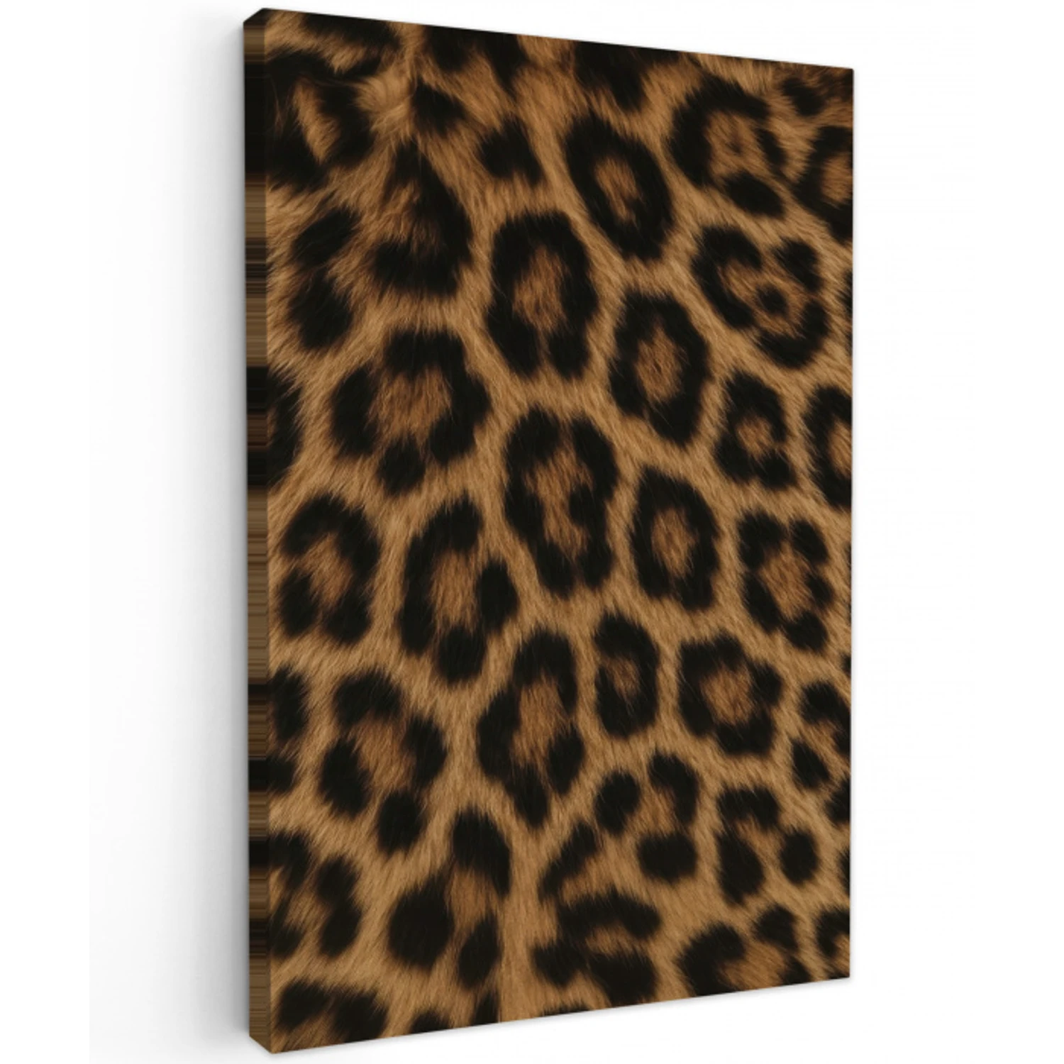 Pantervacht - Realistisch - Bruin Tuinposter op houten frame 2 cm dik middel -3d