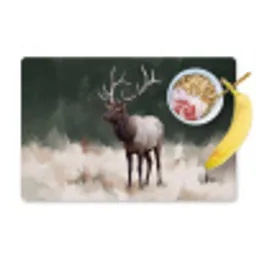 Edelhert - Gewei - Schildering - Rustiek Placemat vinyl groot -zzzproduct_Kitchenyeah-website