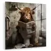 Schotse hooglander - Toilet - Krant - Badkamer plexiglas 5mm klein -zzzproduct_nieuw