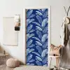 Blad - Palm - Blauw deurposter klein 289 -sfeer6